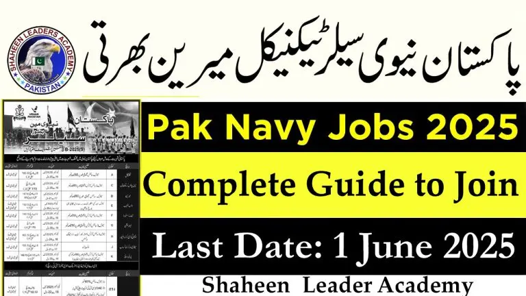 Join Pak Navy as Sailor 2025