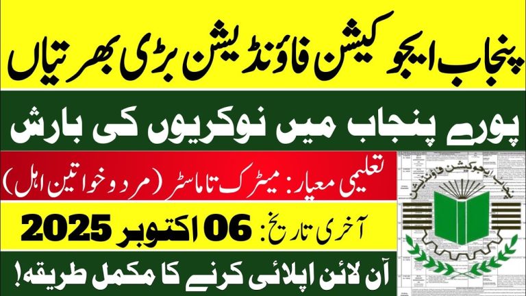 Punjab Education Foundation Jobs 2025