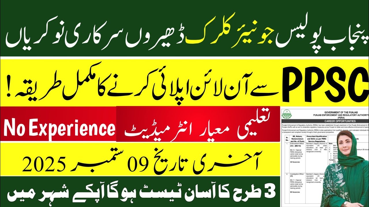 Punjab Police Junior Clerk Jobs 2025