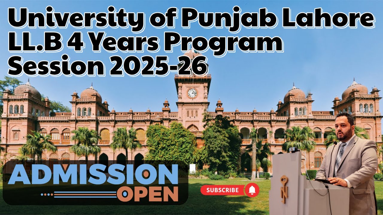 Punjab University Lahore, Law Admissions 2025-26