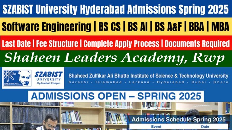 SZABIST Hyderabad Spring Admissions Open 2026!