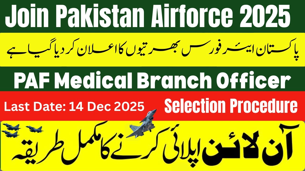 Join PAF as Medical Officer 2025