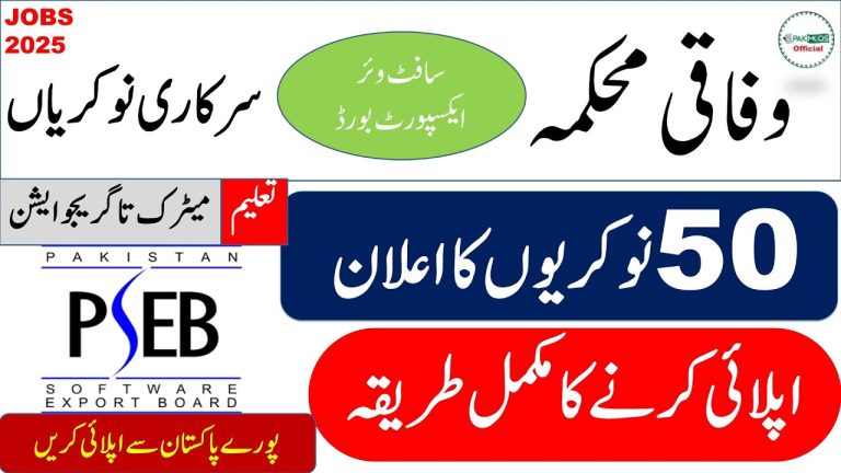 Pakistan Software Export Board (PSEB) Jobs 2025