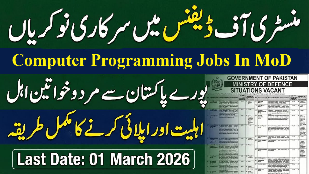 Assistant Director (Computer Programming) Jobs In MoD 2026