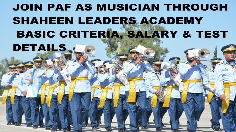 Join Pakistan Air Force as Musician 2026: Latest Jobs Updates in PAF