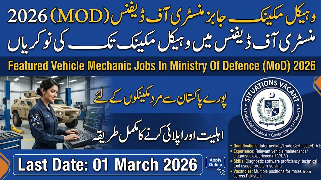 Vehicle Mechanic Jobs In Ministry Of Defence (MoD) 2026