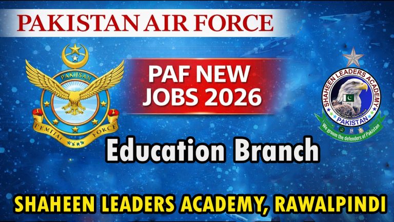 Join Pakistan Air Force as Education Branch through SSC 2026