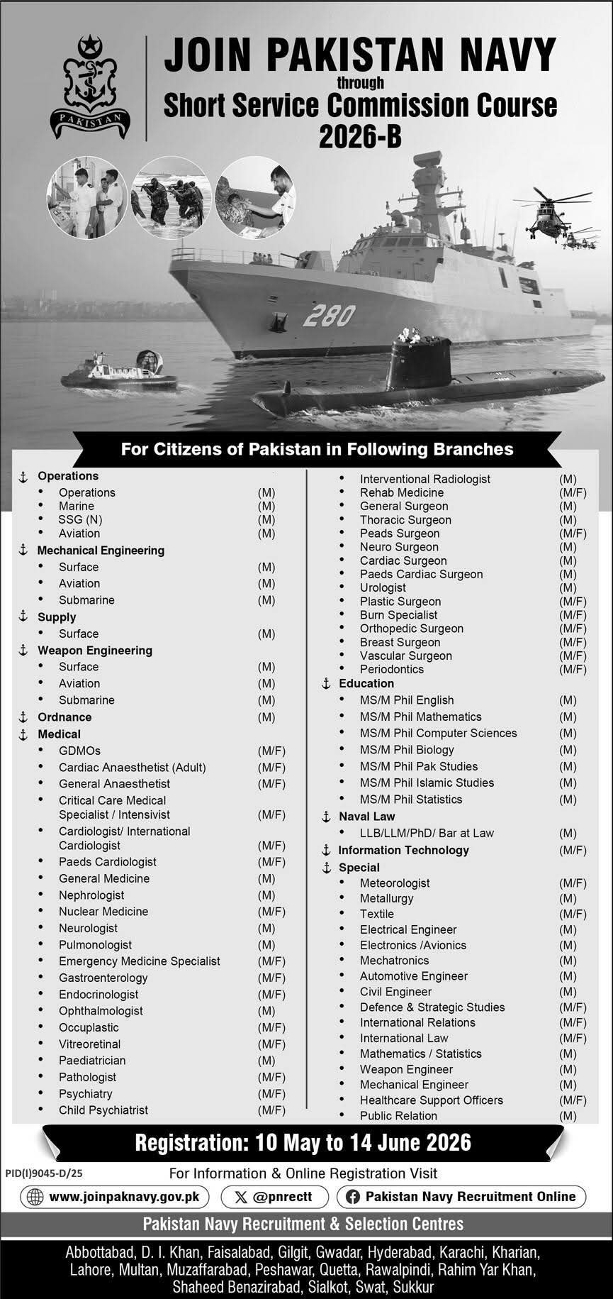Join Pakistan Navy as Short Service Commission 2026